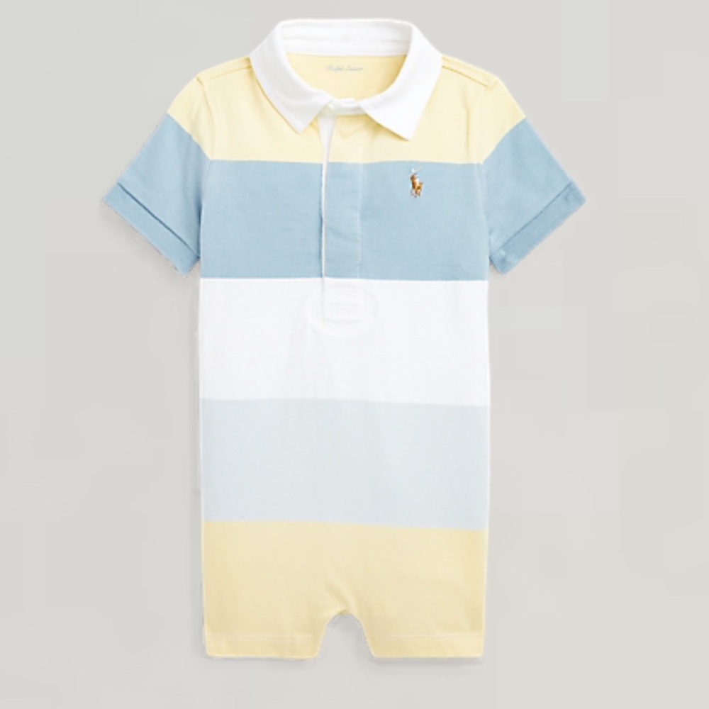 RL Baby Boy Striped Jersey Rugby Shortall 6M